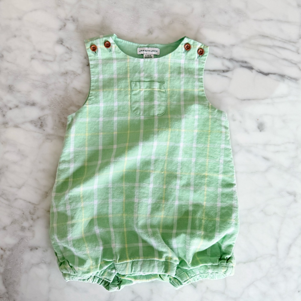Janie & Jack Linen Baby Romper